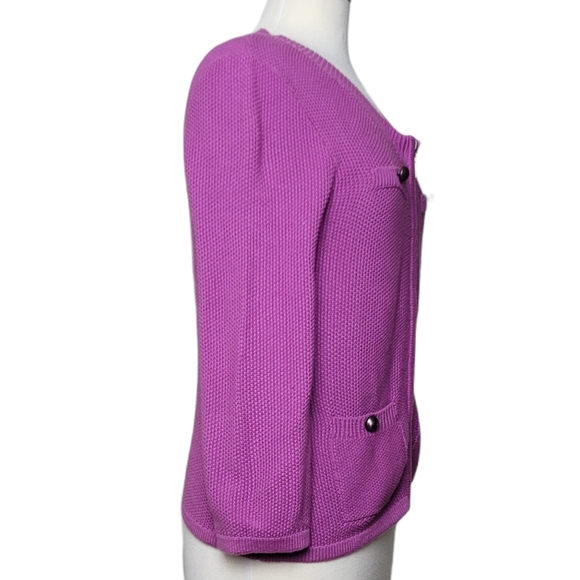 MAC & JAC Sweater Cardigan Zip Up Knit Purple - Picture 3 of 11